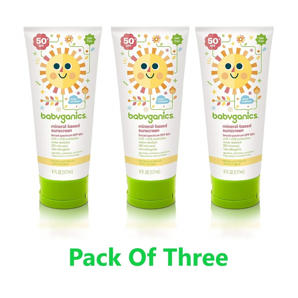 Babyganics 50+ SPF Sunscreen 3 Pack Baby Kids